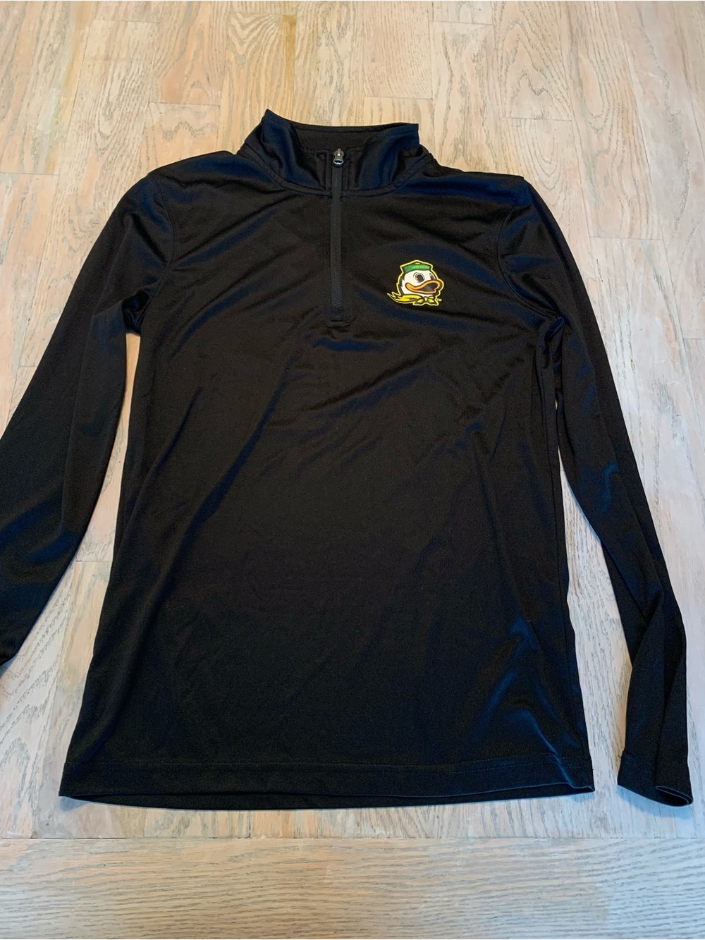 Oregon Ducks Black Women's Long-Sleeve with Quarter Zip